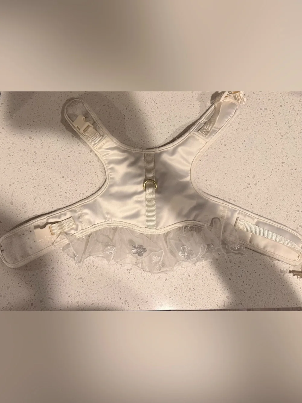Top Paw Small White Wedding Dog Harness Tulle Floral Bridal Tutu
